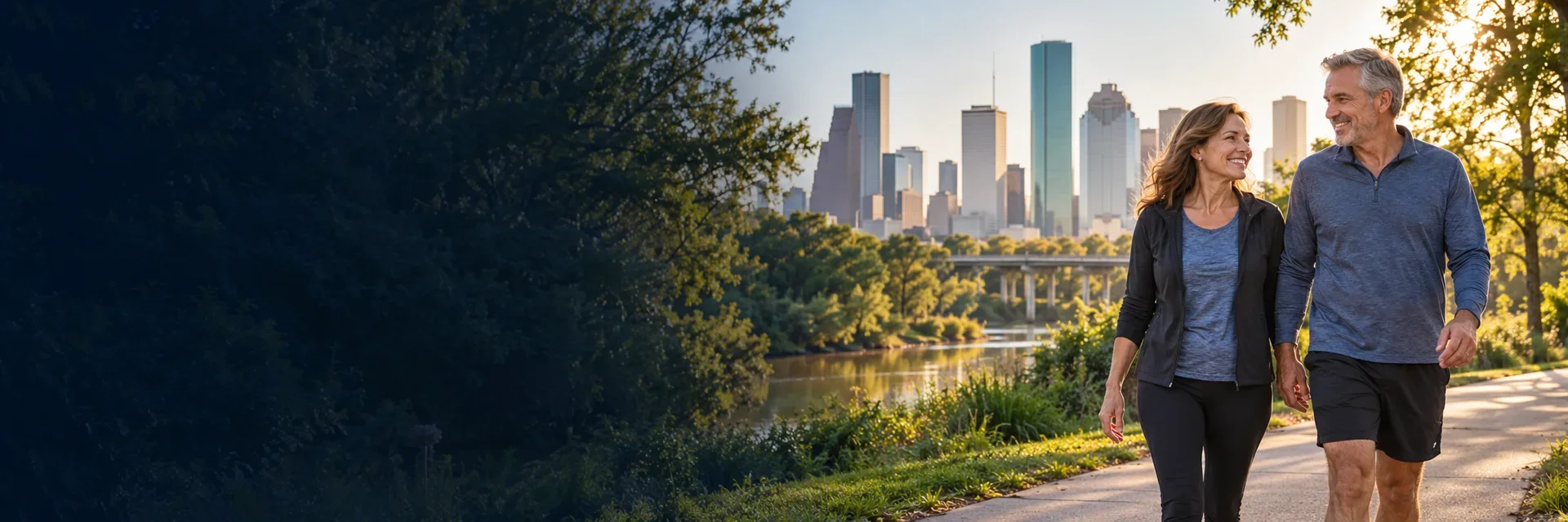Illustrative Houston park scene